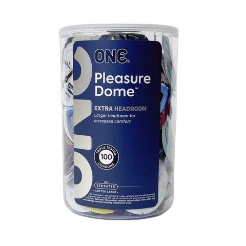 Набір презервативів ONE Pleasure Dome, 100 шт, гладенькі, з розширеною головкою, паковання-тубус SX0744-S фото