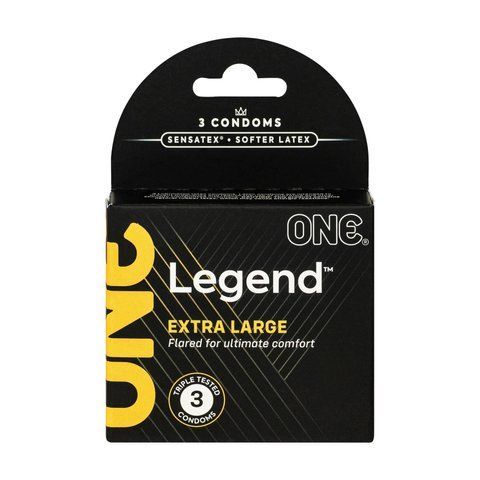 Презервативи ONE Legend XL, 3 шт, збільшений розмір, розширення на кінці, картонне паковання SX0781 фото