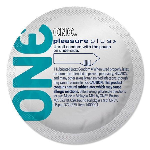 Набір презервативів ONE Pleasure Plus, 100 шт, з ребристою ділянкою на кінці, паковання-тубус SX0738-S фото